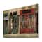 Designart - Red Facade of Charming Shop In Paris II - French Country Print on Natural Pine Wood